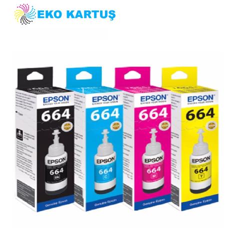 Epson EcoTank L386 (T664)  TAKIM  Mürekkep