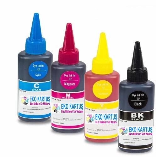 Epson L386 Uyumlu Mürekkep Seti (4x100 ml) 3000 Sayfa Baskı