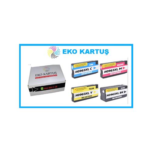  Hp Officejet Pro 9014  Yazıcı 963xl Muadil Kartuşu Set 4 Renk