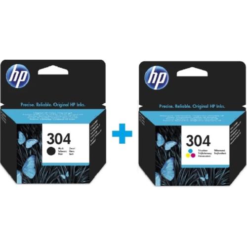 Hp 304 Siyah N9K06AE + Hp 304 Renkli N9K05AE Kartuş Seti